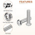 M10-1.5x45mm Button Head Socket Cap Screws, 20 Pack, Good for Machine, 304 Stainless Steel 18/8, Hex Drive Full Thread