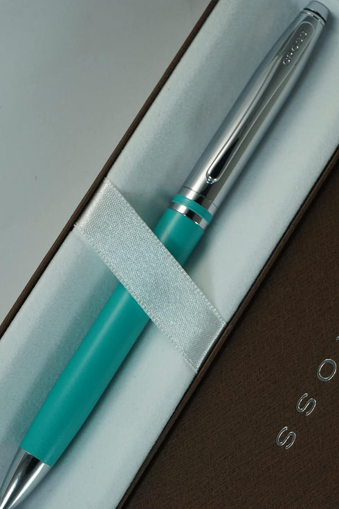 Cross Limited Collection Classic Avitar - Matte Teal Barrel with Polished Chrome Appointments, Luxury Gift Pen