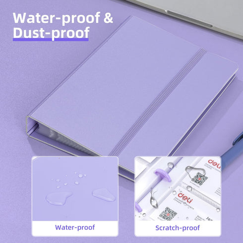 deli Portable Business Card Book Holder, Organizer for 180 Cards, Purple Name Card Holder