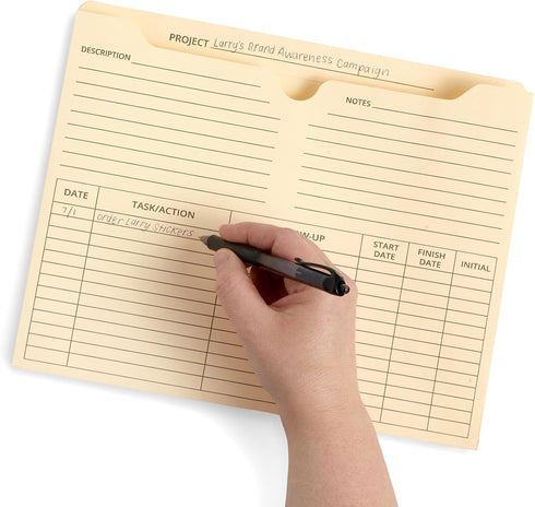 Blue Summit Supplies 50 Project File Folders, Reinforced Straight Cut Tab, 2 Inch Expansion Pocket, Manila, 50 Pack