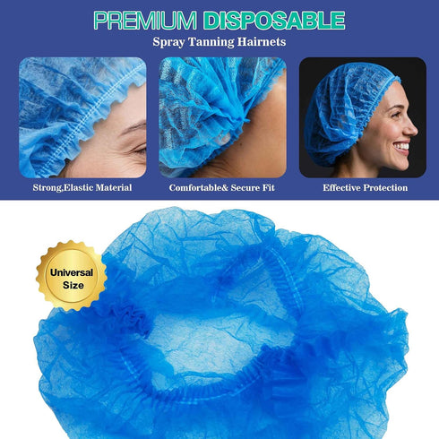 ROMSPRI 200 Pack Pull-out box Disposable Thick Hair Nets for Spray Tanning,for Women & Men - Non-Woven Breathable