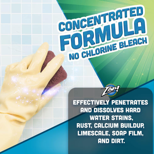 ZAP! Professional Tile & Grout Restorer | Cleans & Restores Porcelain, Fiberglass, Tile, & Grout Surfaces | Rust & Hard