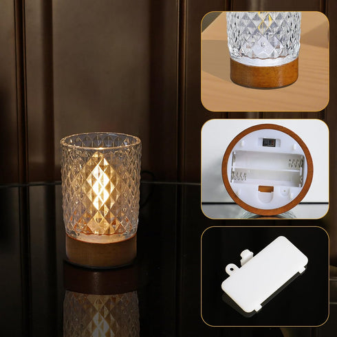 CZSHCKJYXGS Cozy Battery Operated Night Light with Timer, Aesthetic Cordless Battery Powered Decorative Glass