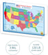 United States Map Laminated Poster, Double-Sided Educational Poster for Kids/Adults, 18 x 24 inch Waterproof Map