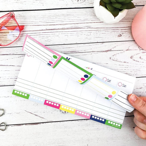 Mini Peek at the Week Planner Pad, Undated 52-week Daily Notepad, Tear-Off Pages, Priority Lists, Checklist Backer