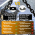 G80 5/16" Tow Chain, 15 Ft Heavy Duty Chains with Clevis Grab Hooks, 4900 Lbs Working Load Limit for Towing