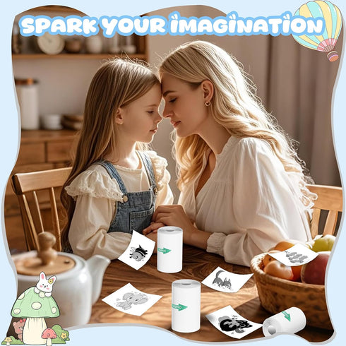 Qhzxcvlk 10 Rolls Sticker Printer Paper, Mini Thermal Printer Paper, inkless Print Papers for Most Kids Instant Camera