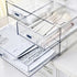 Desk Drawer Organizer, Stackable Plastic Storage for Office Supplies, Clear 2 Compartment Desk Organizer Box