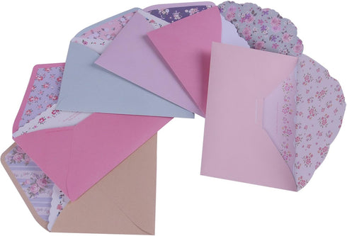 SCStyle 32 Cute Lovely Kawaii Special Design Writing Stationery Paper + 16 Envelopes, 3.45 x 5.4 Inch (Flower)