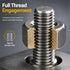 Mrosnail 50Pcs 1/4-20 304 Hex Nuts, Stainless Steel Hardware Nuts, Full Thread Hex Drive, for Bicycles, Machinery