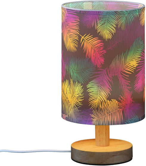 ALAZA Colorful Tropical Palm Leaves Bedside Table Lamp for Bedroom Living Room Nightstand LED Light Lamps,Bedside Lamps