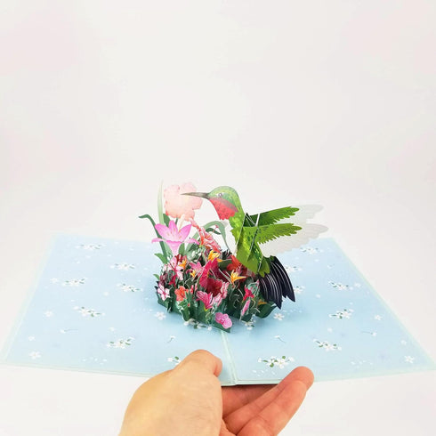 Hummingbird Pop Up Birthday Greeting Card - Great Gift for Birthday, Thanksgiving, Anniversary, Valentine's Day, Kids
