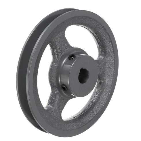 uxcell AK56-5/8 V-Belt Sheave, 5/8" Bore 5.45" OD Single Groove Cast Iron Sheave for 4L or A Belt