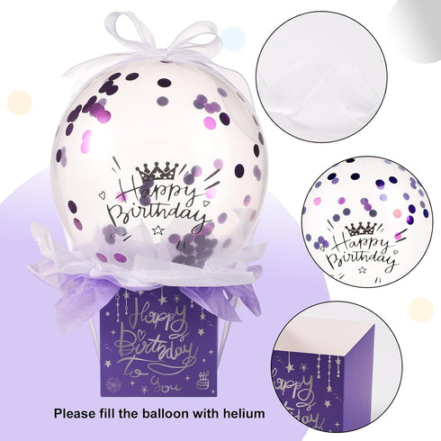 lasuroa Set Pull Money Balloon Box for Cash Gift, Funny Happy Birthday Balloon Surprise with Balloons Ribbon Balloon