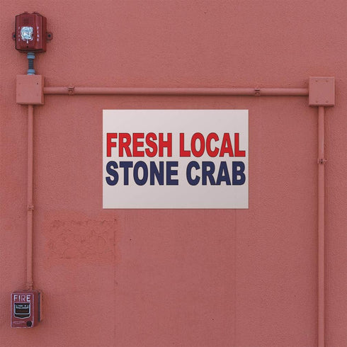 Fastasticdeals 36x24Inches Decal Stickers Multiple Sizes Fresh Local Stone Crab Red Blue Bar Restaurant Industrial