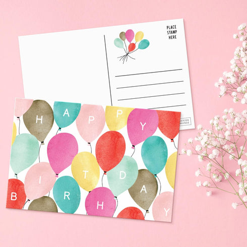 Sweetzer & Orange Happy Birthday Postcards Pack (60 Post Cards) 4x6” for Kids and Adults, Blank Birthday Decor Sheets
