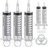 3Pack 100ML Large Syringe and 2Pack 20ML Plastic Syringes with Tip Adapter, Sterile Measurement Tools for Science Labs