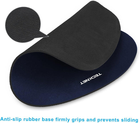 TECKNET Ergonomic Gaming Mouse Pad with Wrist Support, Comfortable Portable Mousepad for Computer, Blue