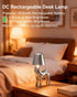 WAJIAWAQIAO 3 Dimming, Chrome Silver Deer Desk Lamp - Cordless LED Table Lamp with Touch Control, Color Modes