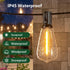 25FT ST38 Bulbs, 2500K Dimmable Outdoor String Lights, Waterproof Patio Lights with Shatterproof Vintage Edison