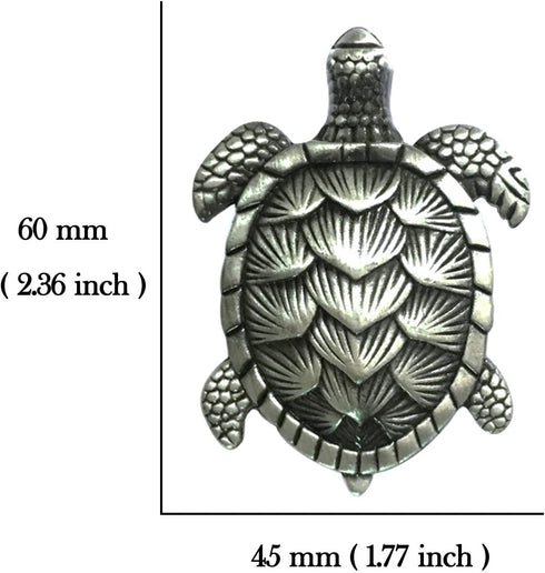 Turtle Drawer Knobs - Nautical Beach Ocean Theme Pulls for Dresser, Cupboard, Wardrobe, Kitchen (Pack of 4, Pewter)