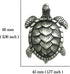 Turtle Drawer Knobs - Nautical Beach Ocean Theme Pulls for Dresser, Cupboard, Wardrobe, Kitchen (Pack of 4, Pewter)