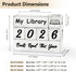 Pawnoc Counter, 4-Digit Books Read This Year Wooden Reading Tracker for Bookshelf Decor, Gift for Book Lovers, Readers
