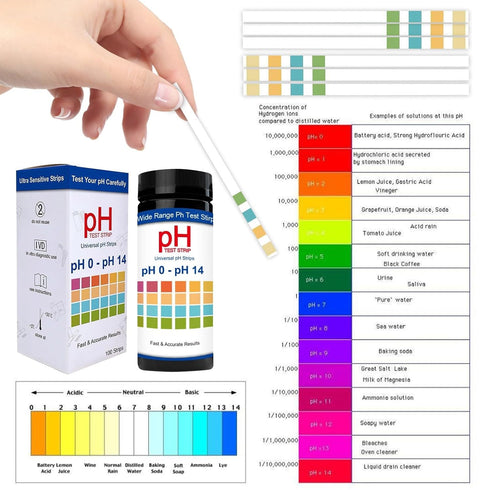 Generic 0 14 pH Test Strips - Litmus Paper pH Test Strips for Urine and Saliva Level Testing (PHUNIV) - to Universal