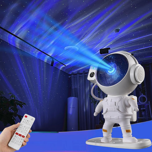NIIWLAGIT Astronaut Aurora Galaxy Projector, 360 Rotating Star & Moon Night Light with