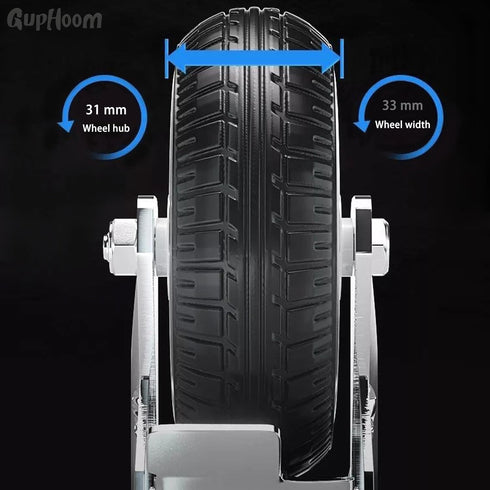 Heavy Duty Fixed Industrial Plate Rubber Casters, 3-Inch No Noise Wheels Set of 2 for Cart Furniture