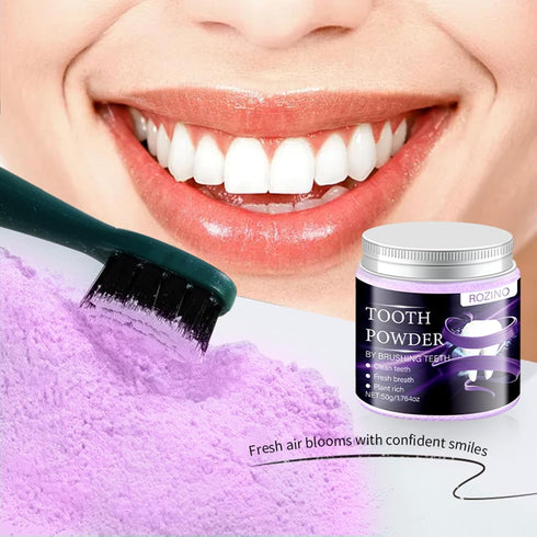 (1) Purple Teeth Whitening Powder,Mint Fresh Breath,Stain Removal,Fluoride Free Dental Care for Sensitive Teeth & Long