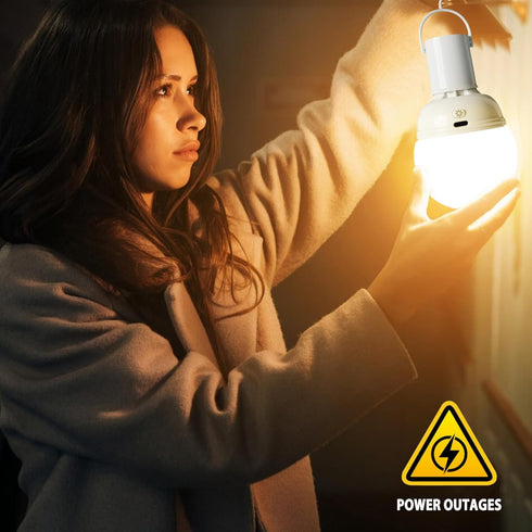 Rechargeable Light Bulbs, 2 Pack, E26 LED Emergency Lightbulbs, Warm White CCT, Timer Dimmable for Power Outage