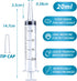 20ml Syringe for Liquid, Oral, Scientific Labs, Measurement, Dispensing, with Cap- 3 Pack 20ml Syringes