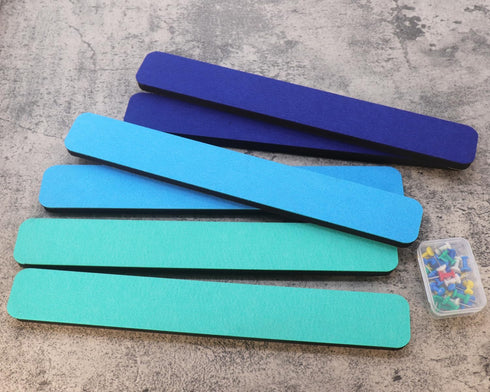Omitfu 6Pcs 0.5 Inch 13 Inch 35 (3 Felt Bulletin Board Bar Strip Thick Self-Adhesive Pin Board Bar in Length