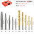 10-Pieces Screw Extractor Set, 37# Cr-Mo & 6542 HSS Steel Cobalt Left-Hand Drill Bit, Easy Out Broken Bolt Remover Reverse, Ez Out Stripped, Rounded-Off, Damaged Bolts, Screws&Studs Removal Tool