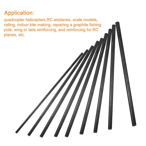 MECCANIXITY Carbon Fiber Rod 5.5mm x 300mm for RC Plane DIY Tool, Pack of 2