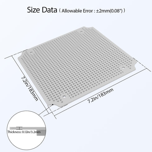 LeMotech Junction Box Mounting Plate ABS Plastic Internal Panel w/Screws for Installation on Electrical Box with Latches 7.2"x7.2"