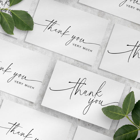 XXINMOH 100 PACK 4x6 Inch Thank You Cards Bulk with Kraft Envelopes and Matching Stickers, Blank Greeting Cards