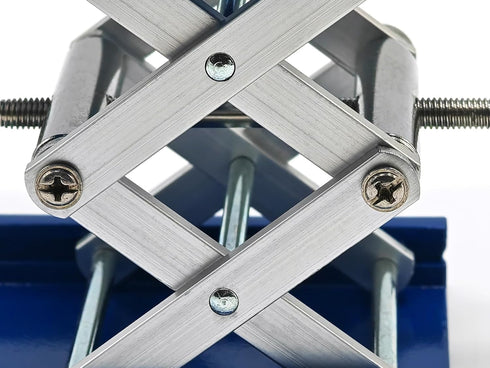 Lab Jack Stand Platform, Mini Scissor Lift 4" x 4", Aluminum Blue, Max. Support 5KG, 145mm Height