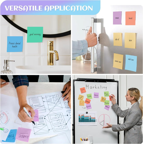 Joyberg 18 Pads Sticky Notes, 3x3” Aesthetic Notes, 9 Colors for Office, School, Home Desks