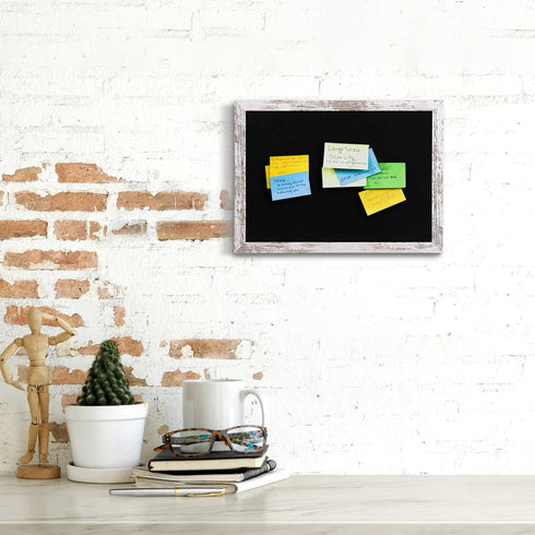 Black Felt Bulletin Board with Wood Frame, Pin Board for Office, Home, Kitchen, and School with Pins and Anchors