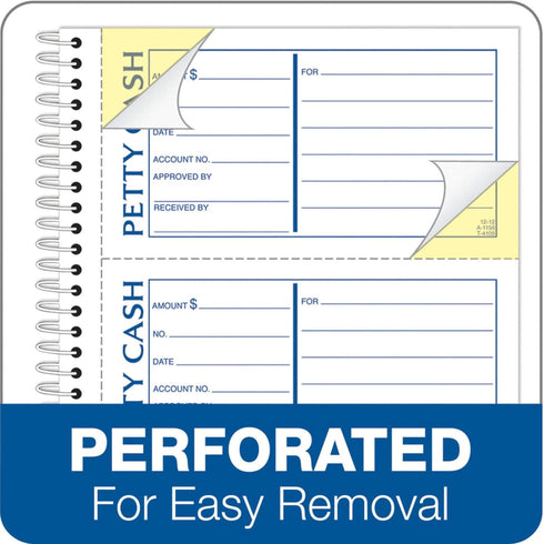 Adams 2-Part, 4 200 Sets (SC1156) Spiral Petty Cash Book, Carbonless, Messages per Page, per Book