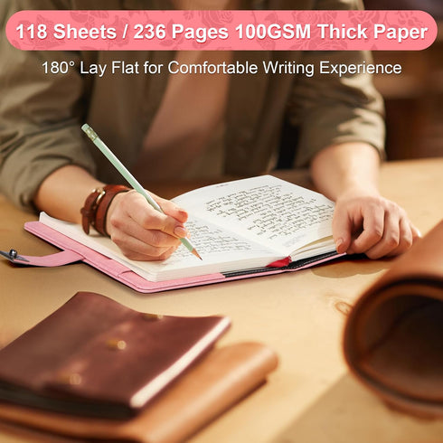 A5 Toplive Diary with Lock, Locking Vintage PU Leather Journal Notebook for Women Men Journal with Lock, Refillable