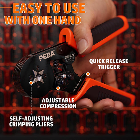 28-7 21 (8/9/10/12mm), Set PEBA Ferrule Crimping Tool Kit, AWG Self-Adjusting Ratchet Wire Crimper with Sizes Tinned