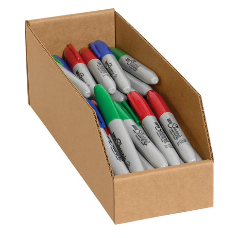 BOX USA Open Top Bin Boxes BBINMT412K - 4" x 12" x 4 1/2", Kraft (Pack of 50)