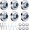 Pangda Concave Wall Door Bumper Stop, Silver Stainless Steel with Gray Round Rubber Protector, 6 Pieces