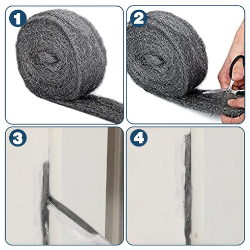 Steel Wool Pads for Mice Control, Rodent Foam, Gap Blocker, Filler for Holes/Siding/Pipeline/Vents, 4 Pack