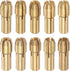10pcs Brass Collet 0.5-3.2mm, Quick Change Drill Chuck Bit Sets for Mini Electric Grinder, 4.8mm Shank Diameter
