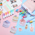 Sabary 228 Pcs Kawaii Stationary Set, Telescopic Boba Pencil Pouch, Gel Ink Pen, Sticky Note, Cute School Supplies for