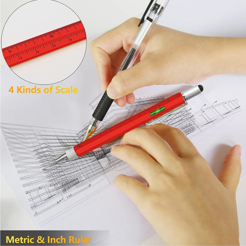 Novelty Gifts 6 in 1 Multi Tools Pen for Men Women, Unique Gadget as Christmas, Valentine's Day, Birthday Gifts for Dad